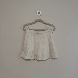 Pleated Tennis Skirt, White, Size S